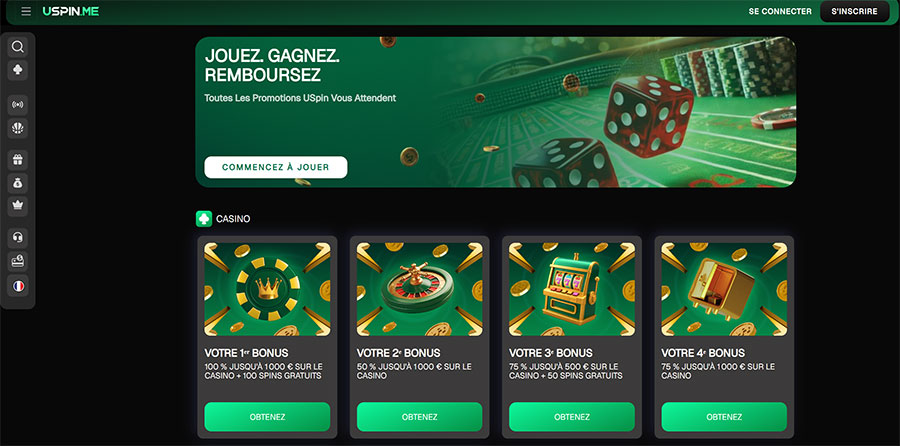 La page des promotions u spinme casino promotions